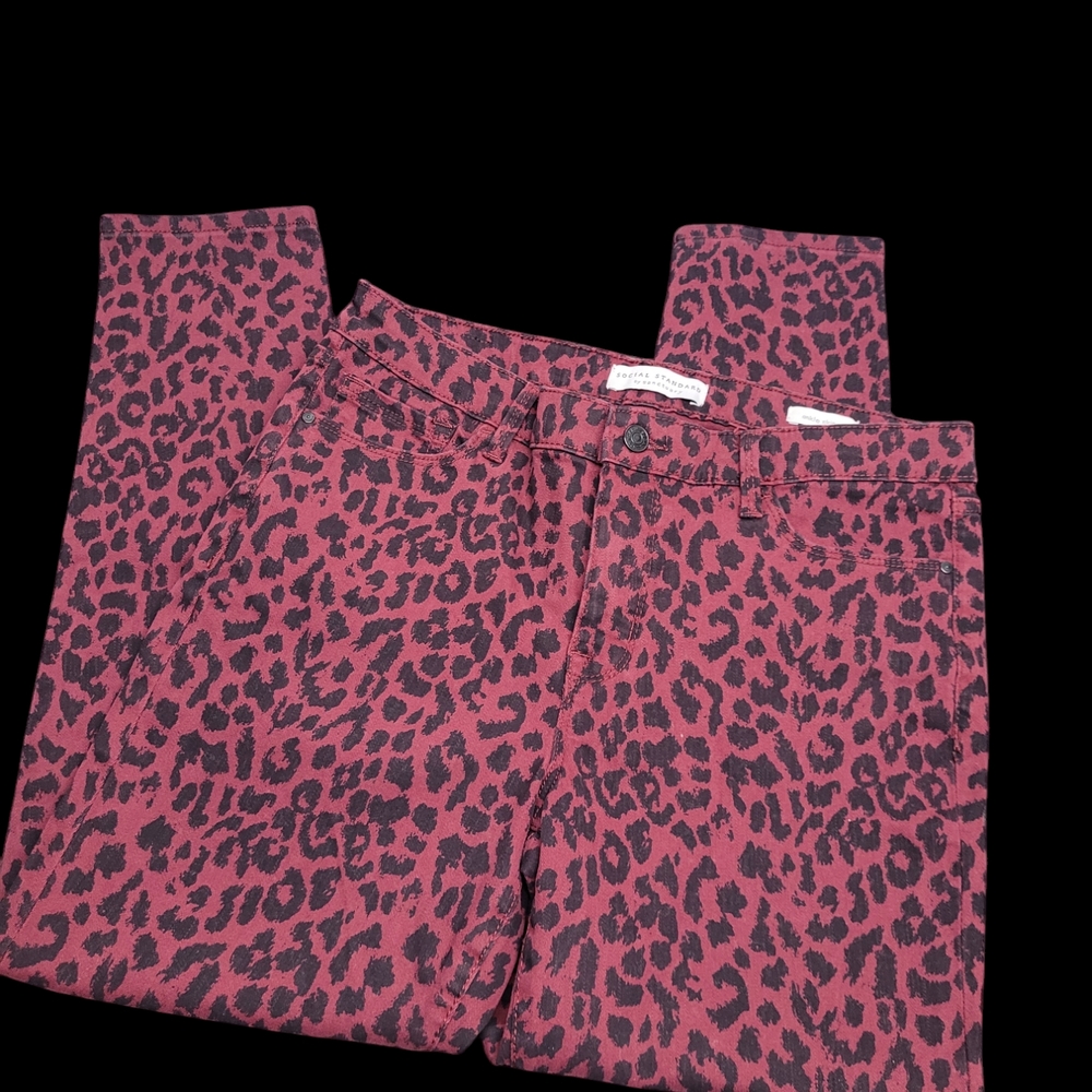eopard Print Jeans in Red and Black